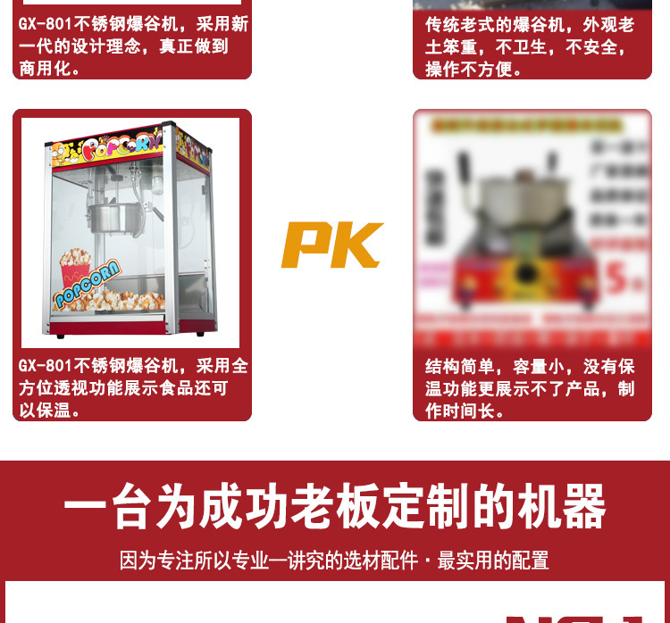 廠家直銷新款爆米花機鋼化玻璃爆谷機熱銷商用批發(fā)創(chuàng)業(yè)小吃店設(shè)備
