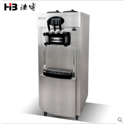 浩博冰淇淋機商用全不銹鋼軟質(zhì)冰激凌機器三色甜蛋筒雪糕機全自動