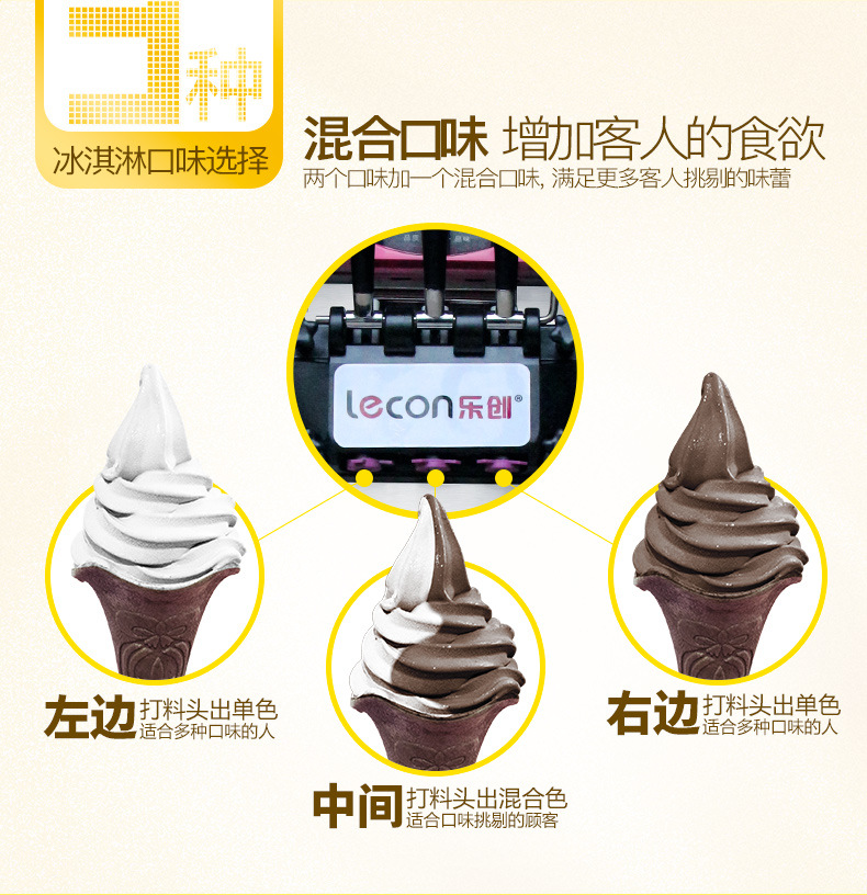 樂(lè)創(chuàng)冰淇淋機(jī)商用雪糕機(jī)立式全自動(dòng)圣代甜筒軟質(zhì)冰激凌機(jī)臺(tái)式包郵