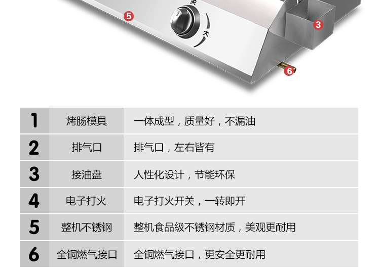 奇博士秘制烤腸機(jī) 熱狗棒機(jī) 14管烤香腸熱狗機(jī)燃?xì)馍逃米灾瓶灸c機(jī)