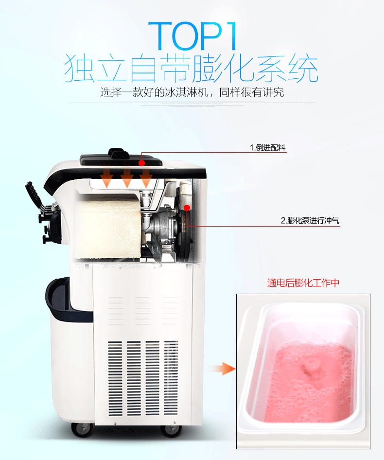 樂創(chuàng)商用冰淇淋機(jī) 全自動(dòng)不銹鋼甜筒雪糕機(jī)立式 商用軟冰激凌機(jī)
