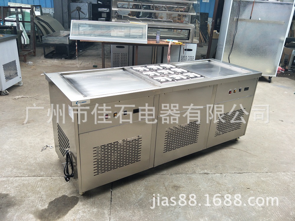 炒冰淇淋機(jī)廠家 商用 雙方鍋炒冰機(jī) 泰式炒冰激凌機(jī) 美國電壓
