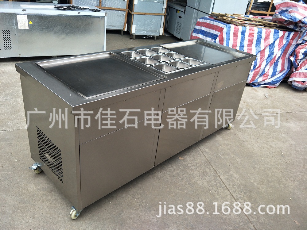炒冰淇淋機(jī)廠家 商用 雙方鍋炒冰機(jī) 泰式炒冰激凌機(jī) 美國電壓