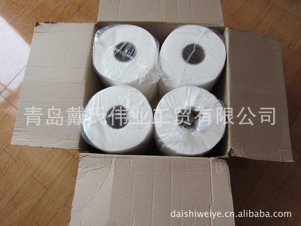 廠家批發(fā)100%純木漿雙層750克酒店用珍寶盤紙，廁所用紙，大卷紙