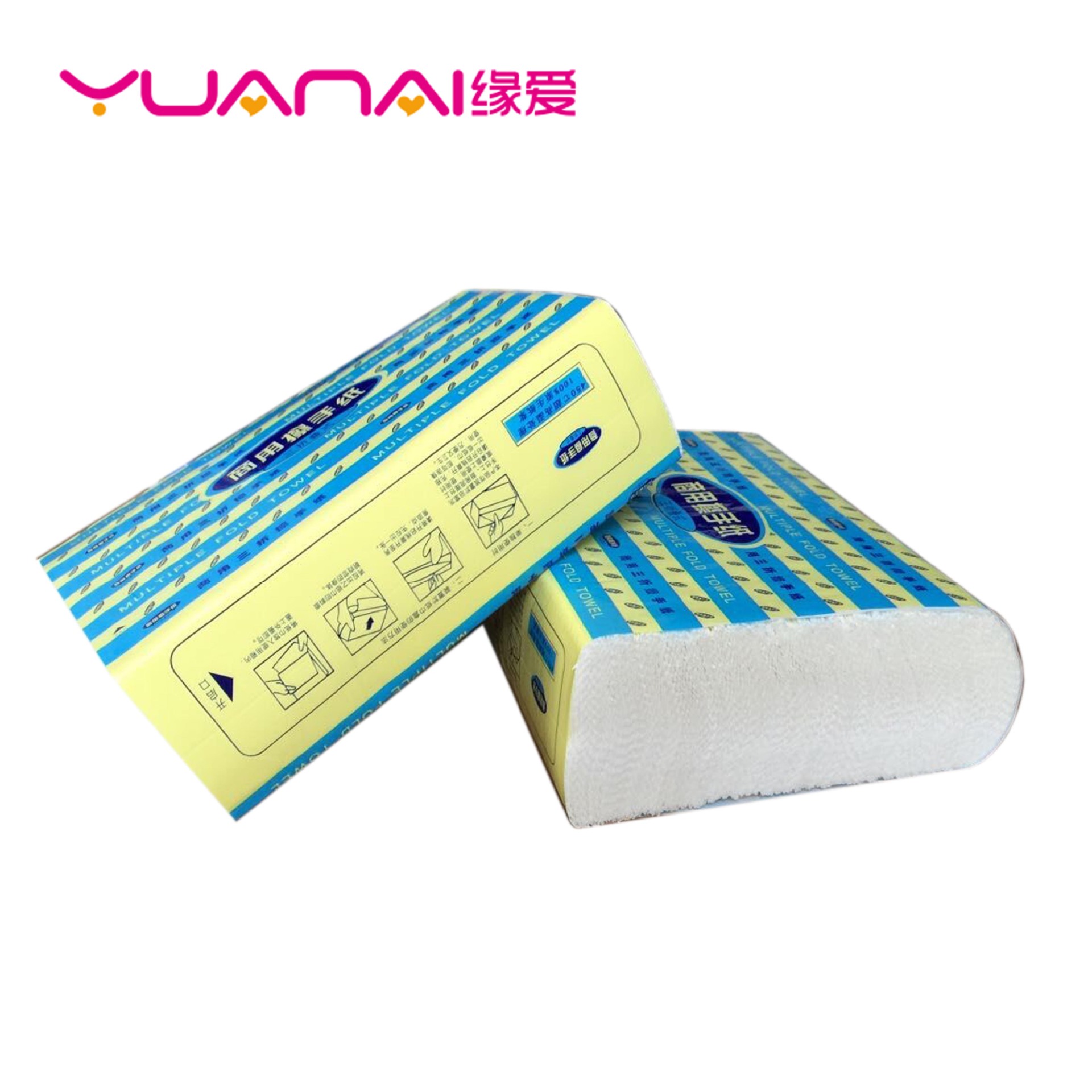 緣愛批發(fā)加厚三折擦手紙廚房吸油用紙抽紙酒店廁所衛(wèi)生紙多省包郵