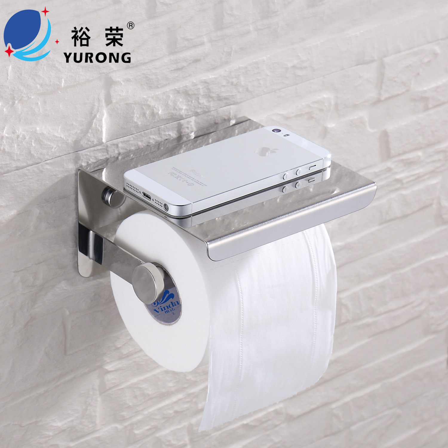 304不銹鋼衛(wèi)生間紙巾架廁所卷紙架放手機置物架酒店工程浴室掛件