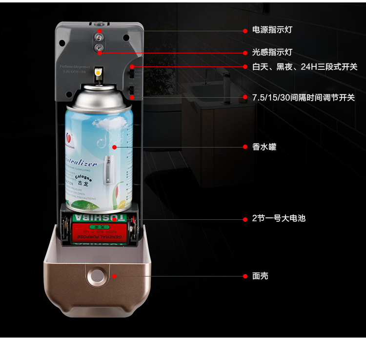 塑料定時(shí)自動(dòng)噴香機(jī)酒店衛(wèi)生間加香擴(kuò)香機(jī)廁所除味空氣清新機(jī)