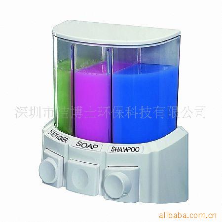 廠家批發(fā)三頭手動(dòng)皂液器，給液機(jī)，酒店/賓館/物業(yè)洗手液盒。