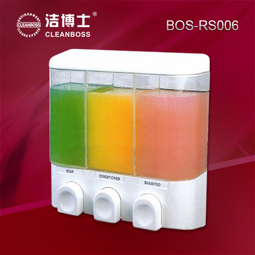 廠家批發(fā)三頭手動(dòng)皂液器，給液機(jī)，酒店/賓館/物業(yè)洗手液盒。
