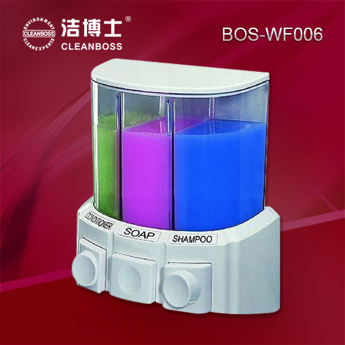 廠家批發(fā)三頭手動(dòng)皂液器，給液機(jī)，酒店/賓館/物業(yè)洗手液盒。