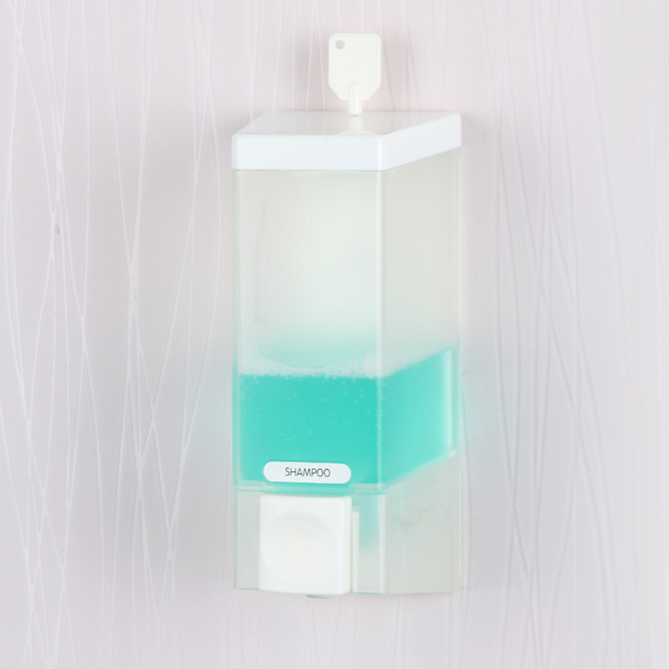 廠家直銷(xiāo) 帶鎖手動(dòng)皂液器 單頭方形壁掛式酒店浴室專(zhuān)用給液器