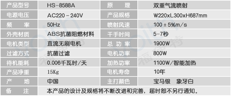 上海五星酒店干手器/進(jìn)口烘手機(jī)HS-8588A食品廠/制藥廠干手機(jī)