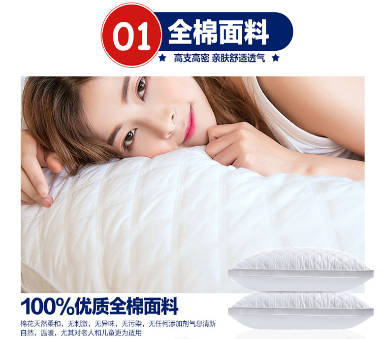 廠家批發(fā)羽絲絨學(xué)生枕芯五星酒店枕頭護(hù)頸枕抗菌防螨特價床上用品