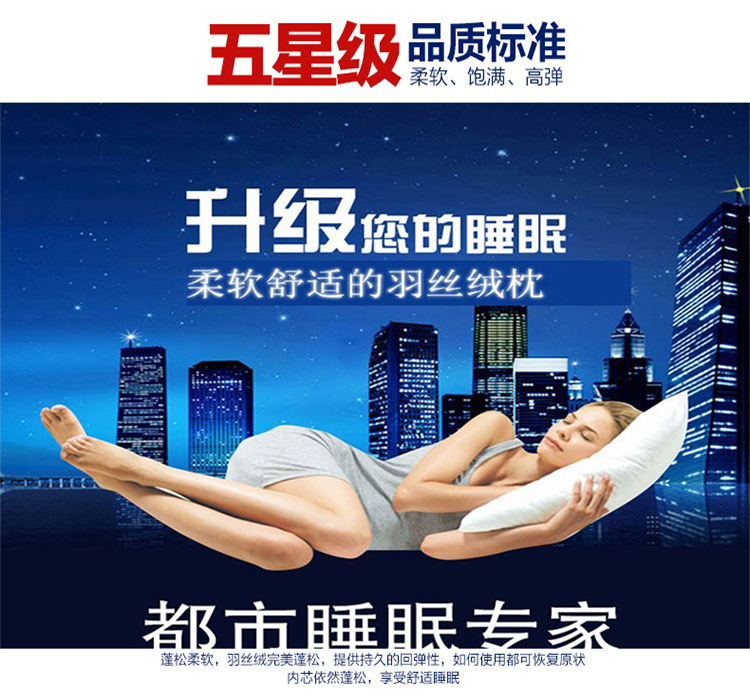 廠家批發(fā)羽絲絨學(xué)生枕芯五星酒店枕頭護(hù)頸枕抗菌防螨特價床上用品