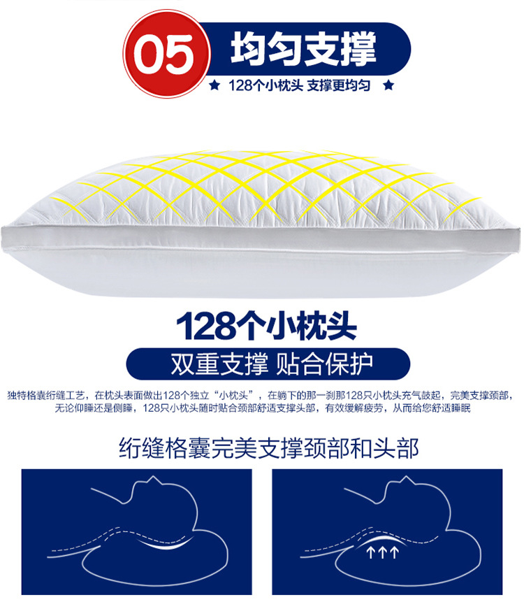 廠家批發(fā)羽絲絨學(xué)生枕芯五星酒店枕頭護(hù)頸枕抗菌防螨特價床上用品