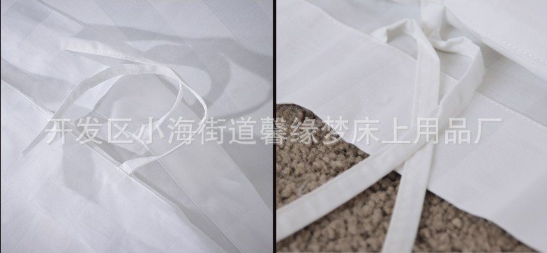 酒店賓館床上用品批發(fā)客房布草三四件套全棉3㎝白色緞條定做特價(jià)