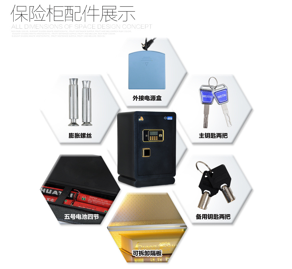 虎牌(Tiger)保險(xiǎn)柜電子密碼3C銀行酒店辦公家用保險(xiǎn)箱60 70 80cm