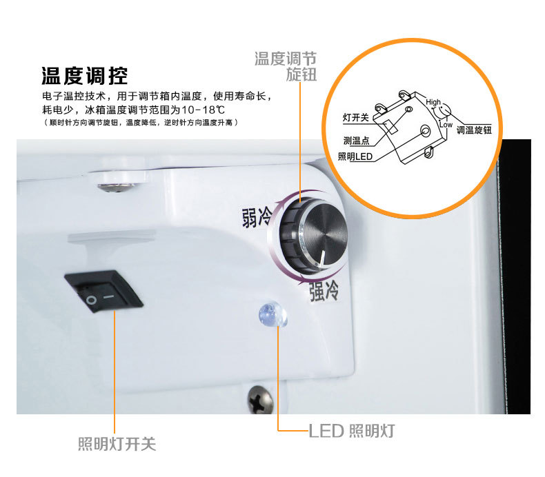 美伴家42升小冰箱迷你酒店家用帶鎖玻璃門(mén)小型客房冰箱食品冷藏箱
