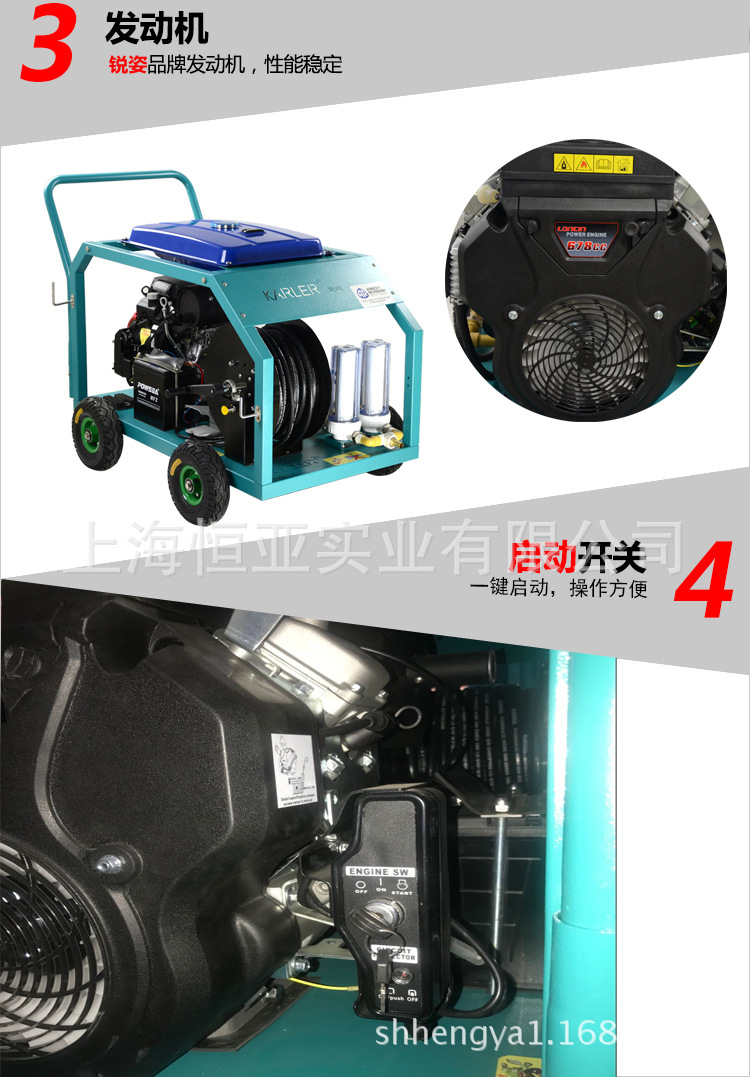 下水道疏通機(jī)、市政、物業(yè)使用43升/分管道清洗機(jī)高壓疏通機(jī)