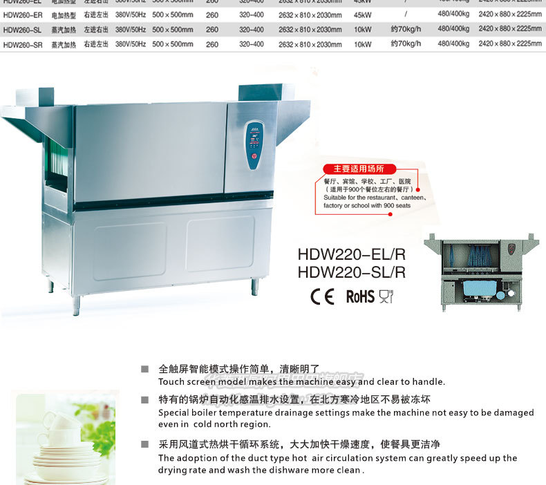 供應華菱HDW-300商用籃傳式洗碗機商用消毒全國聯(lián)保 300籃/小時