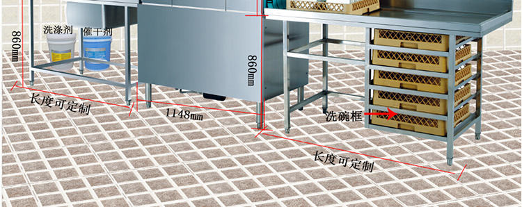 威順通道式洗碗機(jī)大型商用隧道式洗碗機(jī)食堂全自動(dòng)洗杯機(jī)消毒洗碗