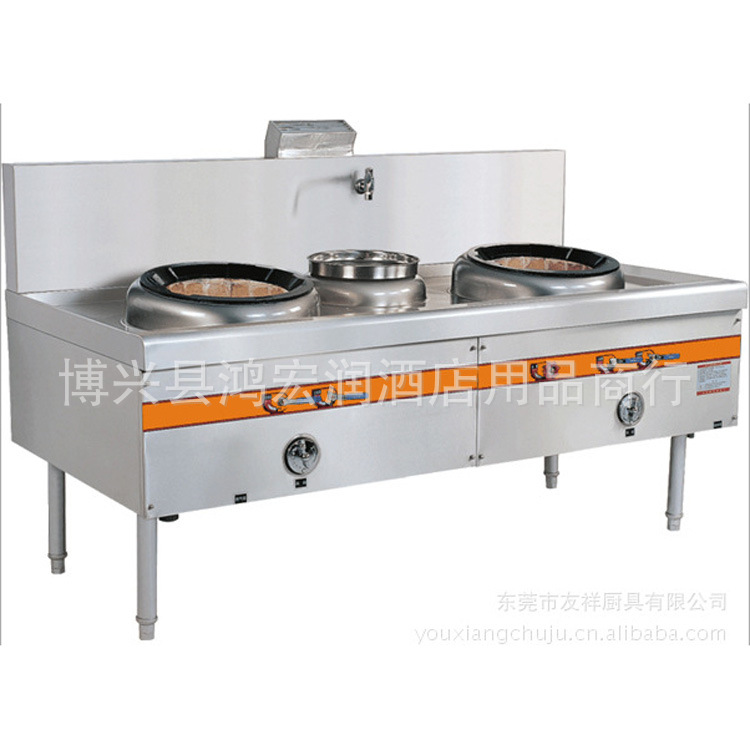 廠家直銷雙炒單溫灶/商用燃?xì)獬丛?不銹鋼炒灶/雙頭單尾灶炒爐