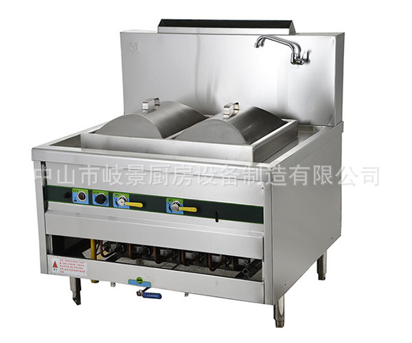 單/雙頭大鍋炒爐 工廠、酒店、學校廚房設備 不銹鋼 燃氣式大炒灶