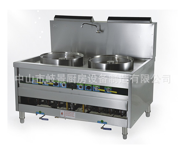 單/雙頭大鍋炒爐 工廠、酒店、學校廚房設備 不銹鋼 燃氣式大炒灶