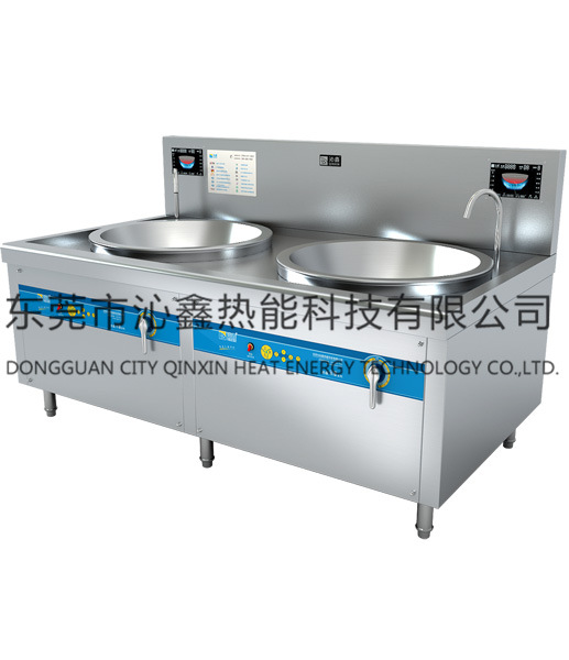 全自動(dòng)電磁炒鍋&nbsp;電磁大鍋灶節(jié)能灶&nbsp;食堂雙頭大鍋灶&nbsp;商用電磁爐
