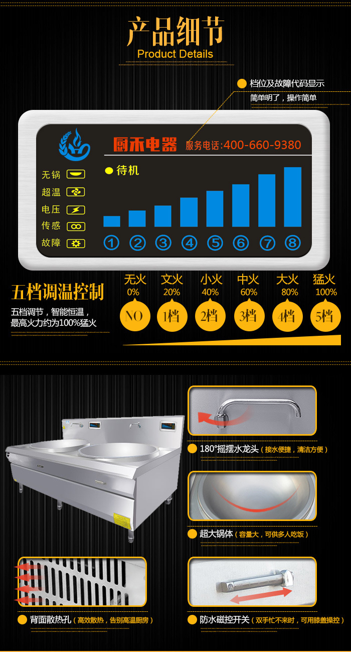 雙頭電磁大炒爐、1000大鍋灶、食堂專用電磁大鍋灶【廠家直銷】