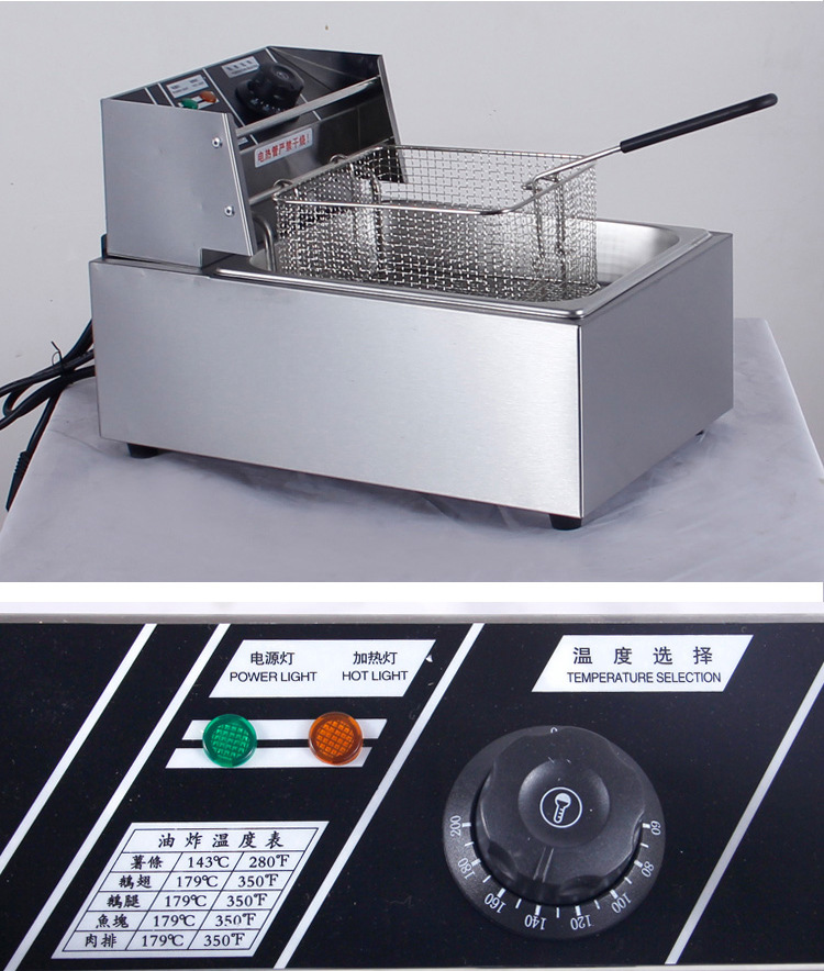 整機(jī)加厚商用單缸電炸爐 油炸鍋 電炸鍋 炸薯?xiàng)l機(jī) 油炸機(jī)