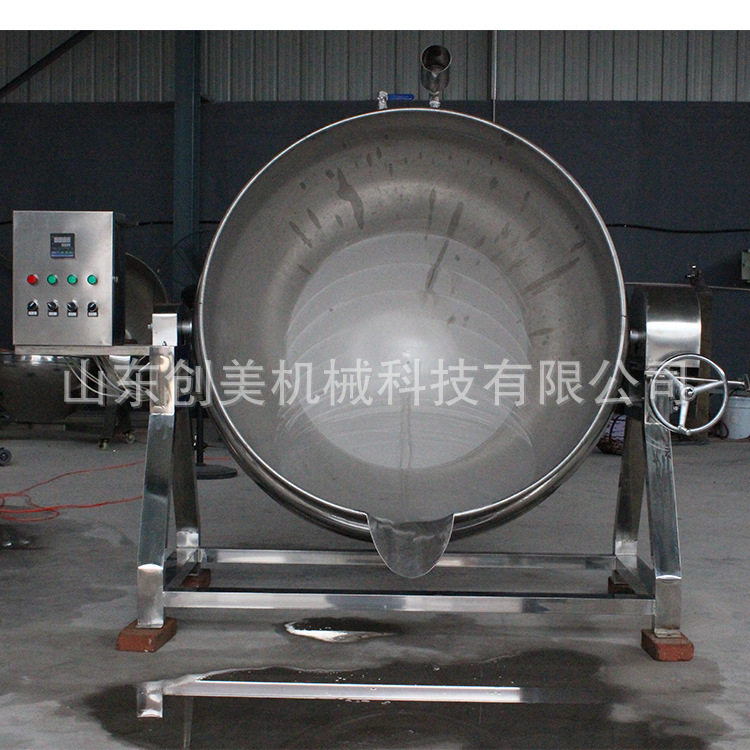 廠家直銷(xiāo) 通用型蒸煮熬湯鍋全不銹鋼可傾式電加熱導(dǎo)熱油夾層鍋