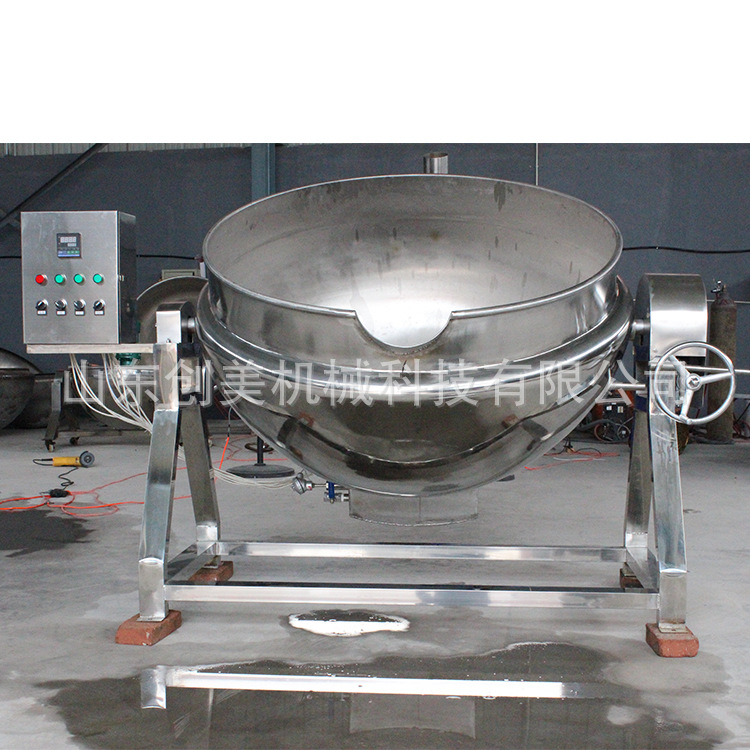 廠家直銷(xiāo) 通用型蒸煮熬湯鍋全不銹鋼可傾式電加熱導(dǎo)熱油夾層鍋