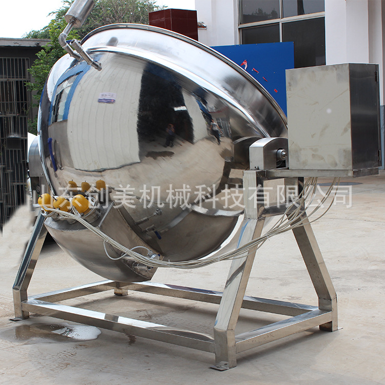 廠家直銷(xiāo) 通用型蒸煮熬湯鍋全不銹鋼可傾式電加熱導(dǎo)熱油夾層鍋