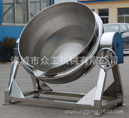 供應(yīng)300L熬湯鍋 可傾式電加熱夾層鍋 牛肉肉制品鹵煮鍋