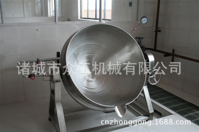 供應(yīng)300L熬湯鍋 可傾式電加熱夾層鍋 牛肉肉制品鹵煮鍋