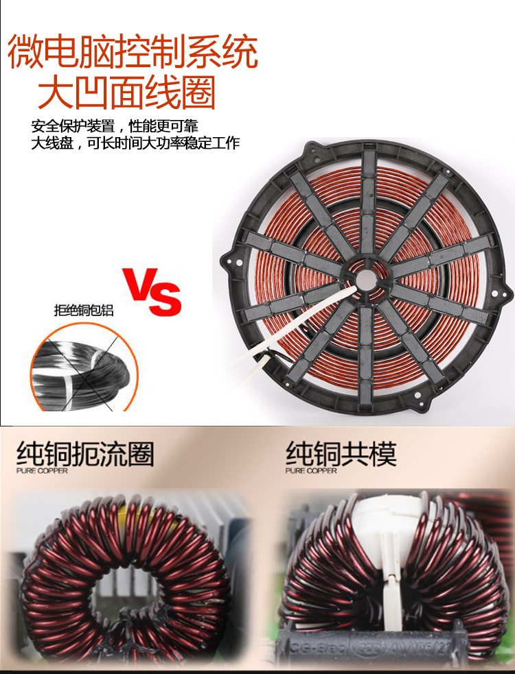 廠家直銷商用電磁爐5000W凹面大功率猛火爆炒爐臺(tái)式節(jié)能5KW電磁灶