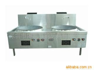廠家專業(yè)生產不銹鋼雙頭大炒爐，不銹鋼煤氣炒爐，單頭炒爐