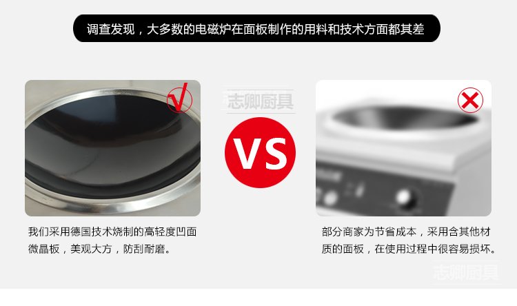 臺(tái)式凹形爐大功率電磁爐商用炒爐酒店用品6/8/12/15KW