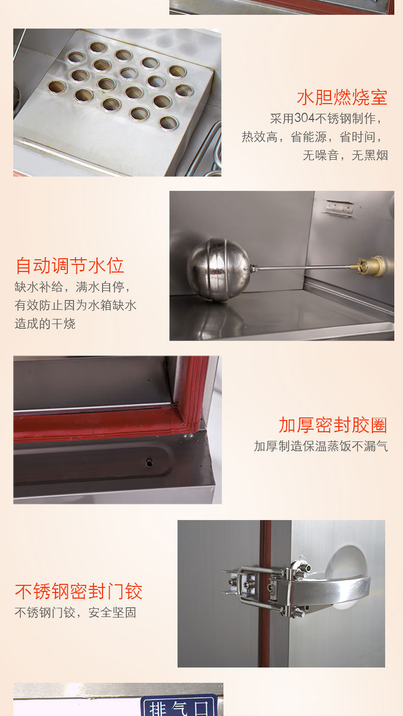 批發(fā)商用食堂單門(mén)6盤(pán) 12盤(pán) 燃?xì)庖夯瘹庹麸埞?不銹鋼蒸飯車(chē)蒸飯機(jī)