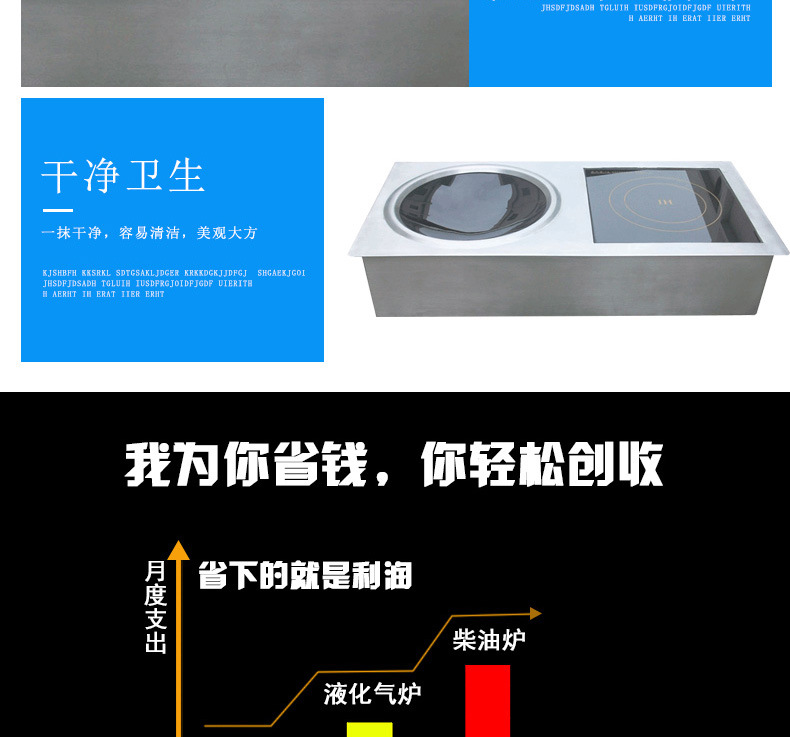 方孔嵌入式組合爐 多功能商用電磁平凹組合爐 低碳環(huán)保電磁爐供應