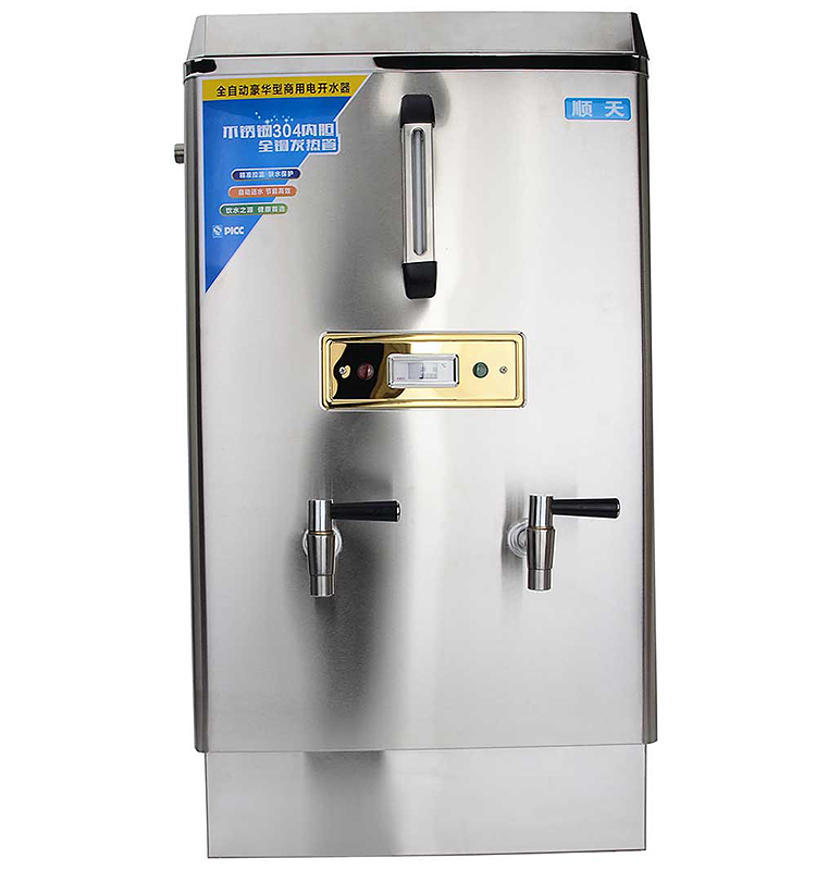 順天全自動(dòng)電熱開水器商用12KW大型不銹鋼燒水器100L立式飲水機(jī)器