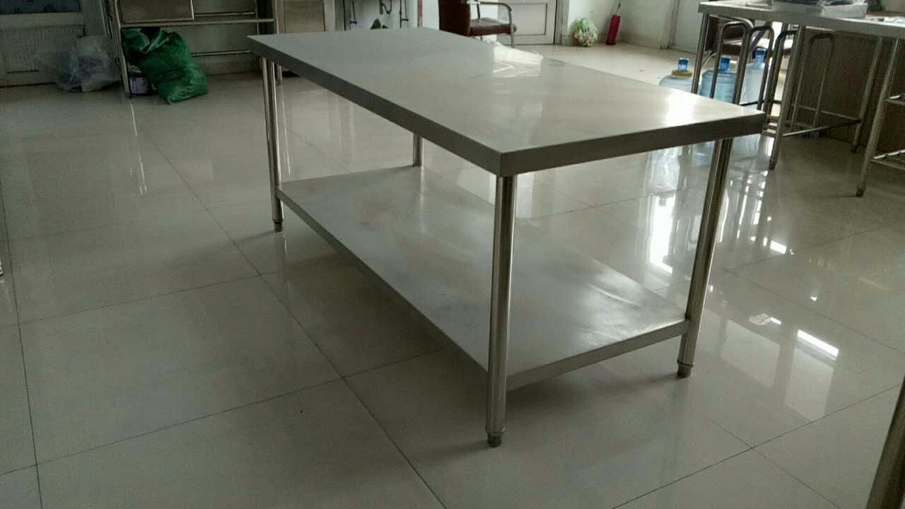 廠家直銷 雙層不銹鋼面案工作臺優(yōu)質(zhì)不銹鋼組合廚房工作臺可定制