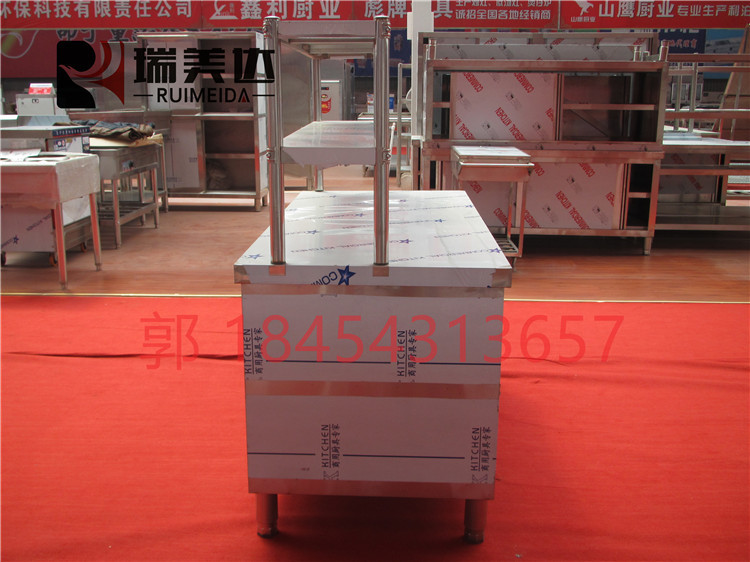 不銹鋼拉門工作臺(tái)飯店碗柜打荷切菜臺(tái)廚房定做奶茶臺(tái)