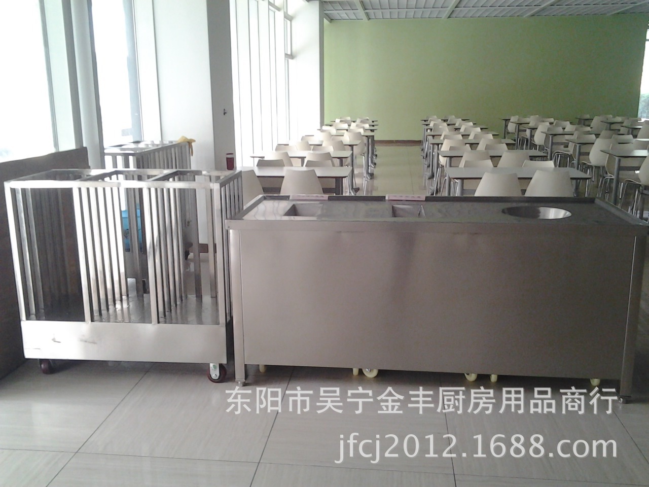 東陽金豐廚具定做食堂不銹鋼全封閉回收臺(tái),殘菜回收臺(tái)