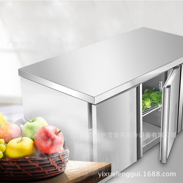1.8米工作臺(tái)保鮮冷凍均可蔬菜沙拉水果食品儲(chǔ)存工作臺(tái)操作臺(tái)3門(mén)
