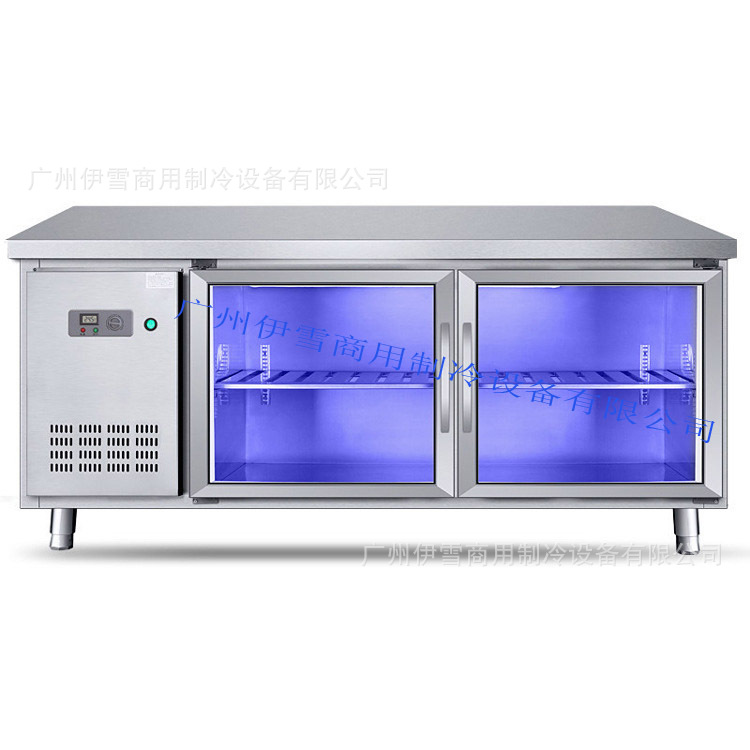 1.8米工作臺(tái)保鮮冷凍均可蔬菜沙拉水果食品儲(chǔ)存工作臺(tái)操作臺(tái)3門(mén)