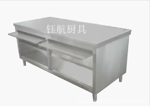 鈺航廚業(yè) 廠家直銷(xiāo) 不銹鋼拉門(mén)工作臺(tái)雙通 優(yōu)質(zhì)廚房工作臺(tái)