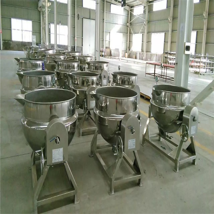 諸城同州山河批發(fā)節(jié)能環(huán)保不銹鋼可傾斜電加熱夾層鍋攪拌鍋