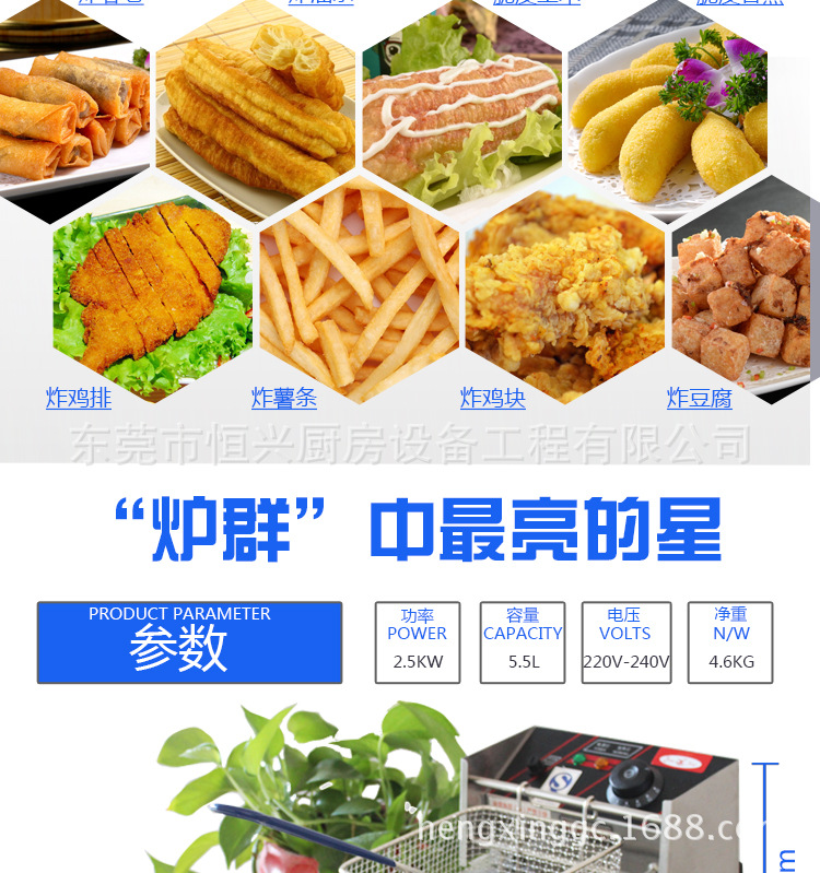 EF 81小型電炸爐單缸單篩電炸鍋商用不銹鋼炸薯?xiàng)l機(jī)器電炸爐價格